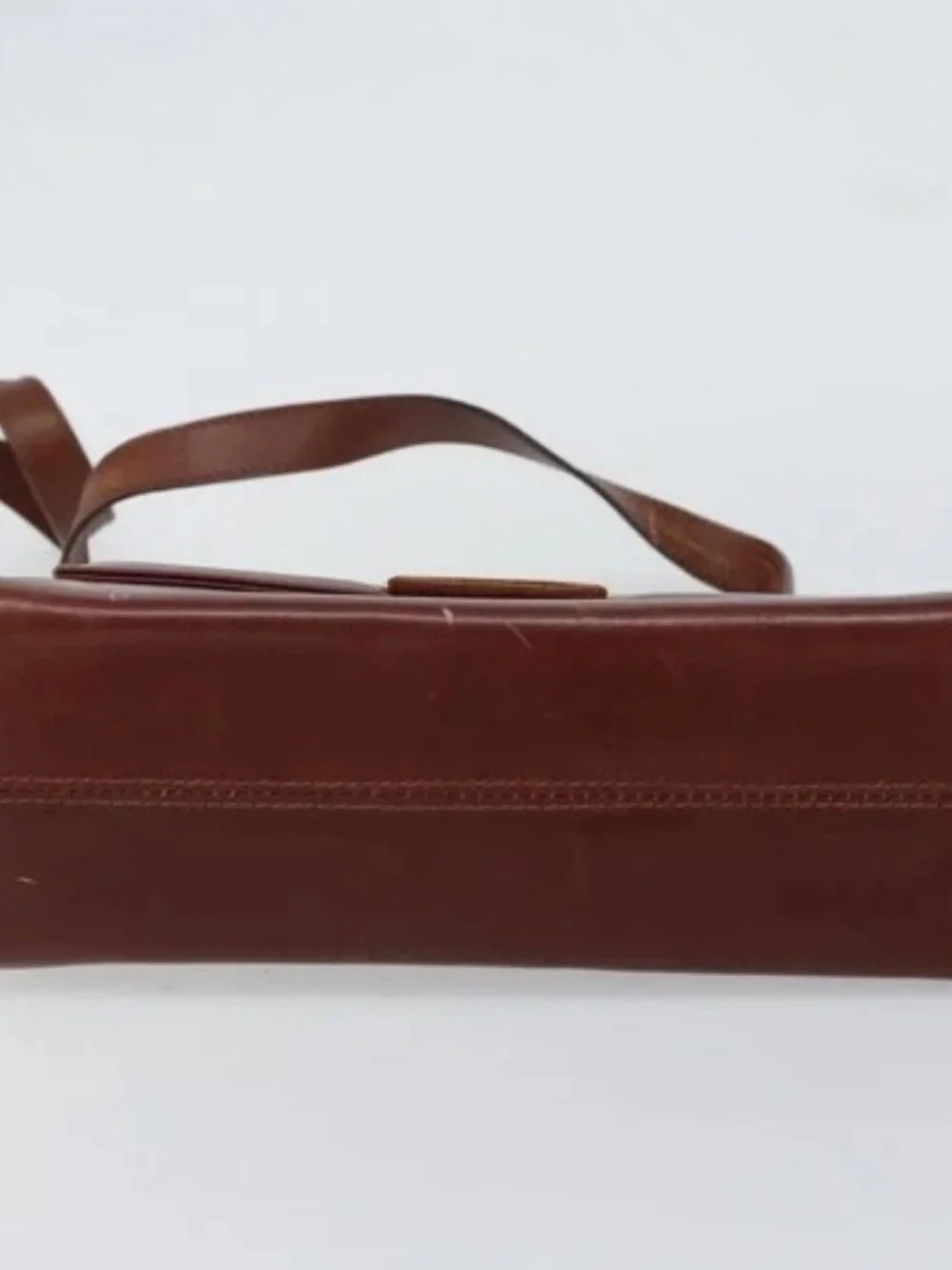 Salvatore Ferragamo Shoulder Bag Leather Brown Gold Auth BA8006